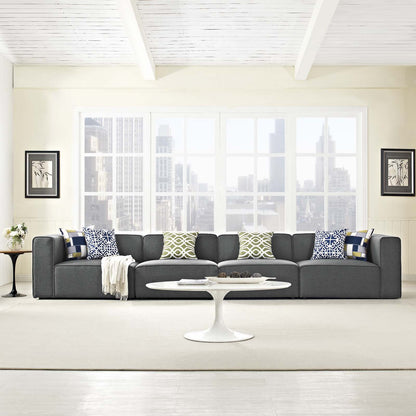 kitchen and dining room sets | CasaFoyer Mingle | 4-Piece Upholstered Fabric Sectional Sofa Set | Spacious & Comfortable | High-Quality Polyester | Perfect for Living or Lounge Room | Gray | casafoyer.myshopify.com