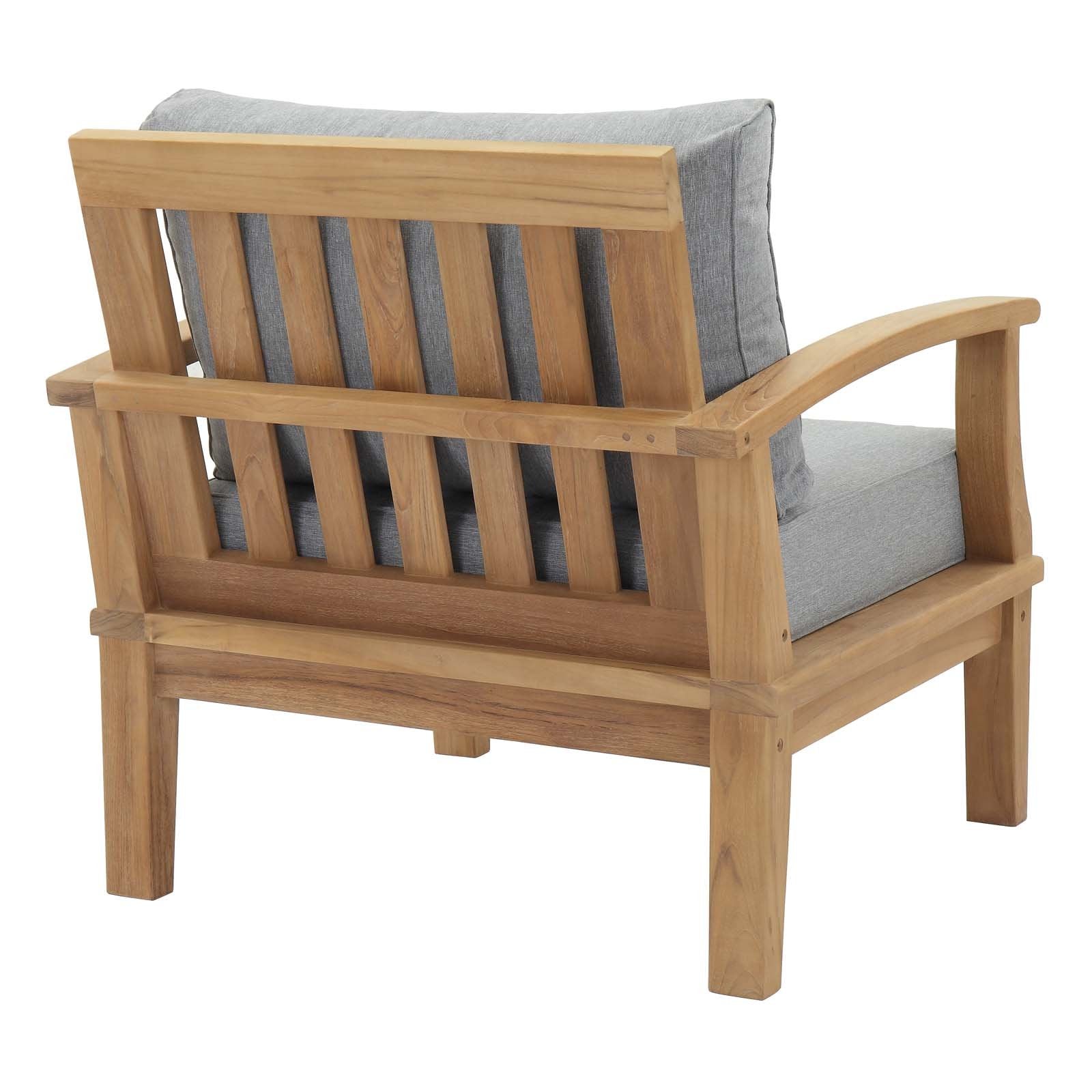 Chair | Marina Teak Wood Outdoor Patio Arm Chair | Luxury Seating for Outdoors | Durable Teak Construction | All-Weather Cushions | Assembly Required | casafoyer.myshopify.com