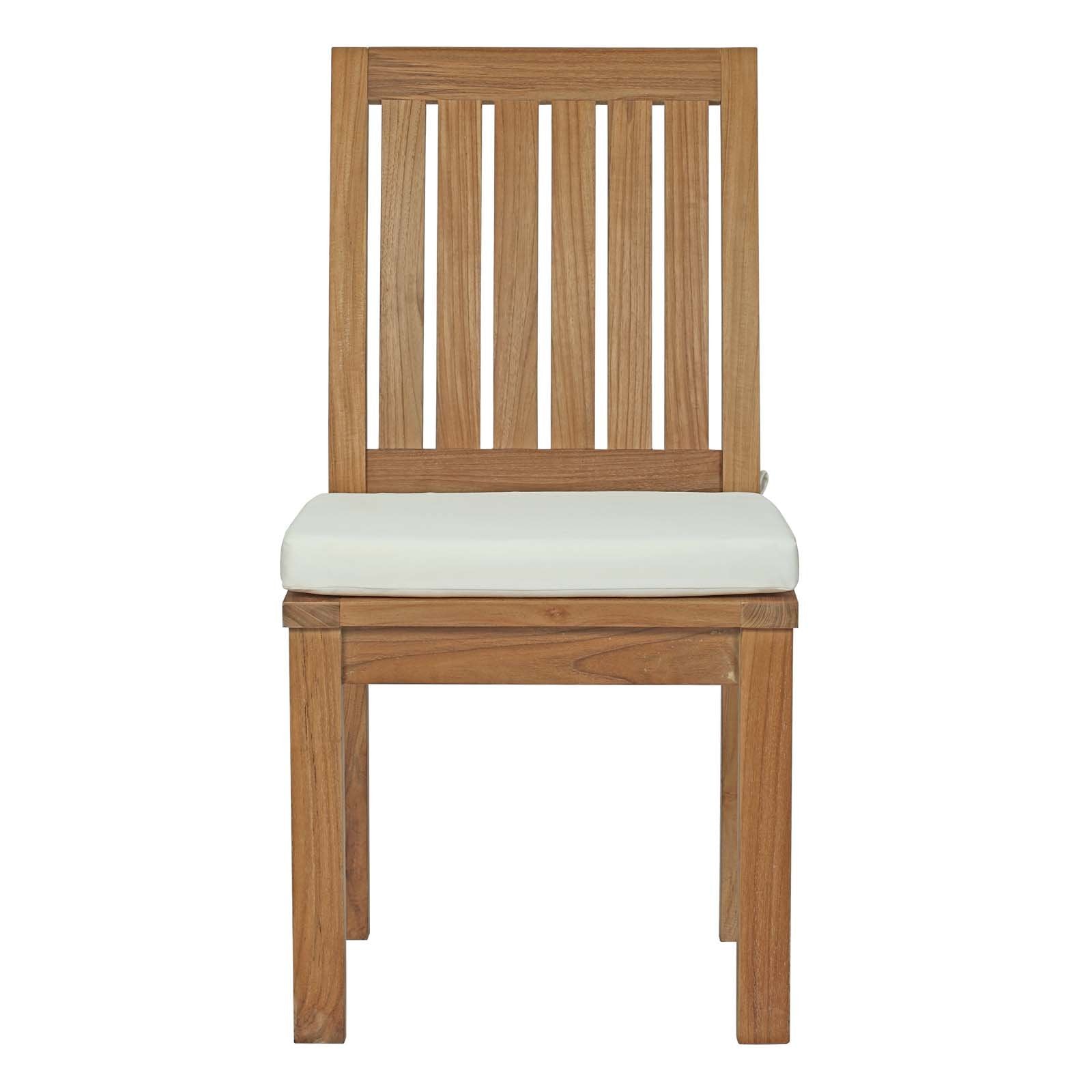 patio bistro sets | CasaFoyer Marina Teak Wood Outdoor Patio Dining Chair | Ultimate Luxury | Durable & Weatherproof | Includes Cushions | Assembly Required | casafoyer.myshopify.com