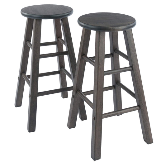 STOOL_SEATING | CasaFoyer  Wood Element Counter Stool Set | Oyster Gray | 2-Pc Set | Solid Wood | 220lbs Weight Capacity | Stable & Stylish | Multiple Finishes | casafoyer.myshopify.com