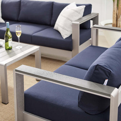 kitchen and dining room sets | CasaFoyer Shore Aluminum 3 Piece Outdoor Patio Furniture Set | Sturdy Anodized Frames | Sunbrella Cushions | Coffee Table, Loveseat, Sofa | casafoyer.myshopify.com