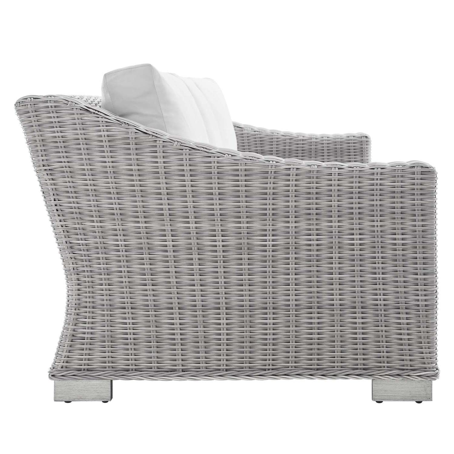 sofas | CasaFoyer Conway Outdoor Patio Wicker Rattan Sofa | Stylish & Comfortable | UV-Resistant | Powder-Coated Aluminum Frame | Sunbrella Fabric | 900 lbs Capacity | casafoyer.myshopify.com