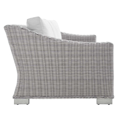 sofas | CasaFoyer Conway Outdoor Patio Wicker Rattan Sofa | Stylish & Comfortable | UV-Resistant | Powder-Coated Aluminum Frame | Sunbrella Fabric | 900 lbs Capacity | casafoyer.myshopify.com