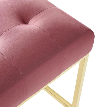 barstools | CasaFoyer Privy Gold Stainless Steel Bar Stool | Plush Velvet Upholstery | Sleek Geometric Base | No Assembly | 331 lbs Weight Capacity | casafoyer.myshopify.com