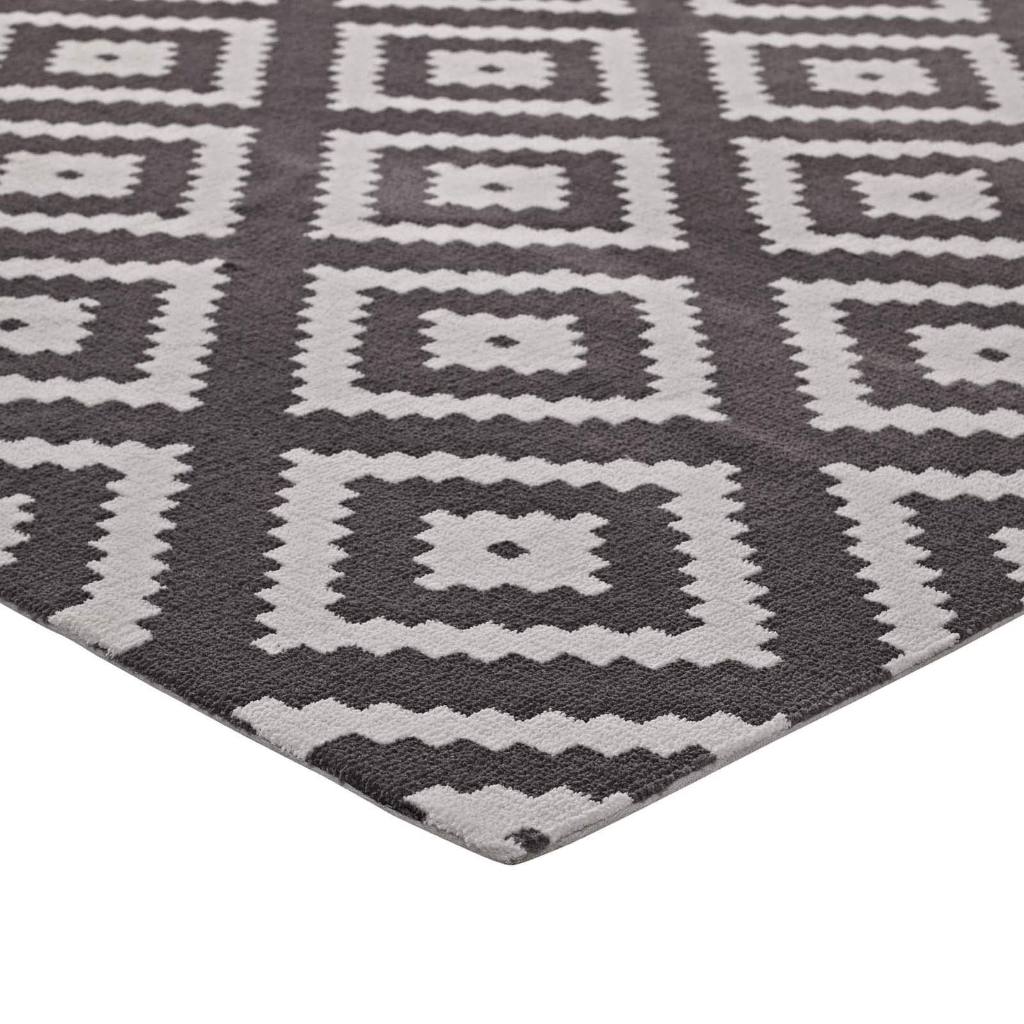 area rugs | CasaFoyer Alika Abstract Diamond Trellis Area Rug | Modern Design | Soft Polyester Microfiber | Durable Jute Bottom | Stain Resistant | Easy to Maintain | 5x8 | Ivory and Charcoal | casafoyer.myshopify.com