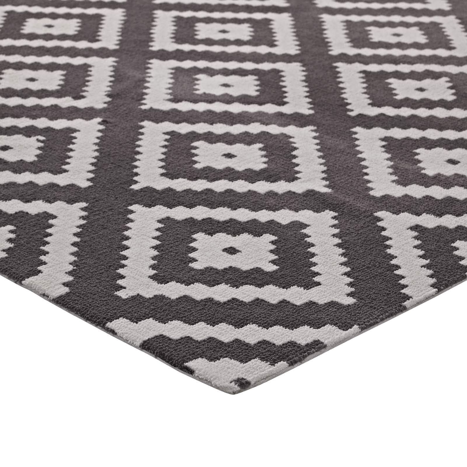 area rugs | CasaFoyer Alika Abstract Diamond Trellis Area Rug | Modern Design | Soft Polyester Microfiber | Durable Jute Bottom | Stain Resistant | Easy to Maintain | 5x8 | Ivory and Charcoal | casafoyer.myshopify.com