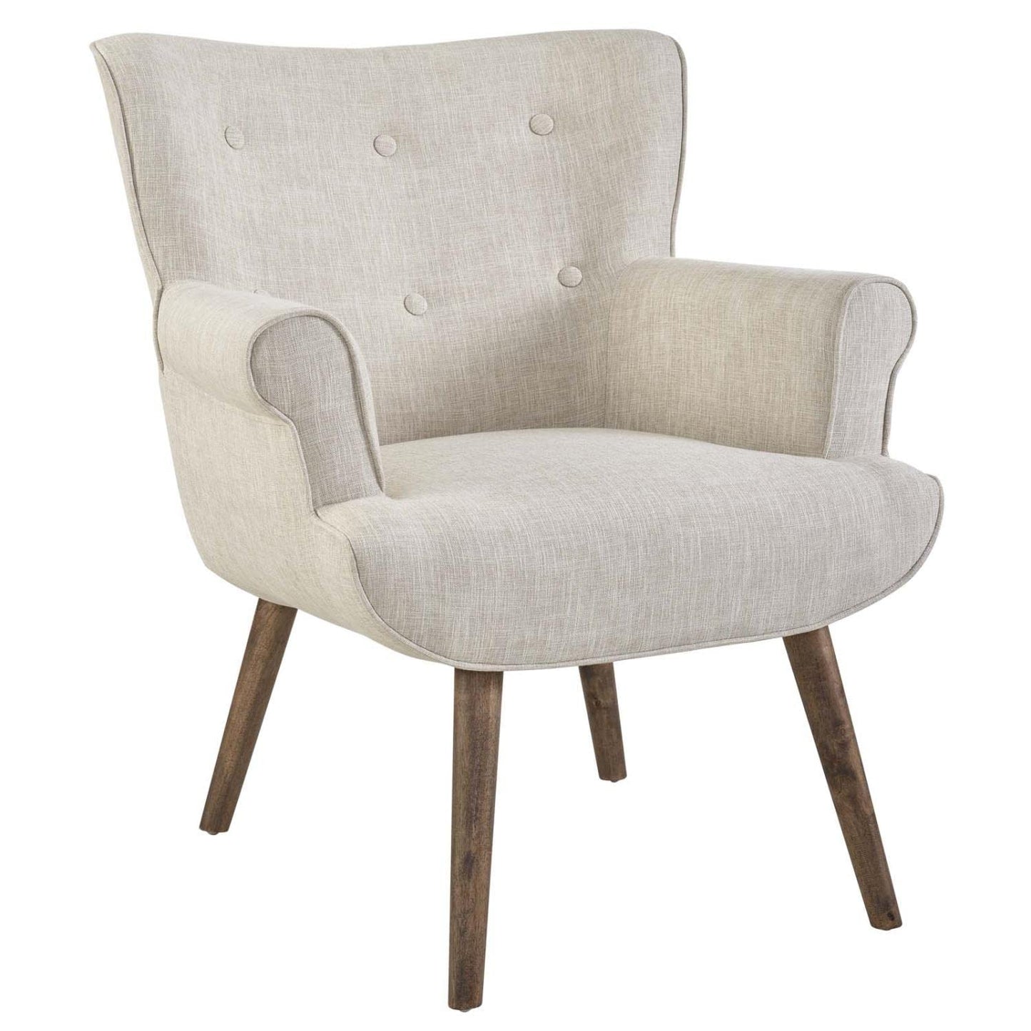 home office desk chairs | CasaFoyer Cloud Armchair | Spacious & Clutter-Free | Tufted Button Back | Walnut Legs | Beige Upholstery | Versatile & Elegant | Weight Capacity 331lbs | casafoyer.myshopify.com