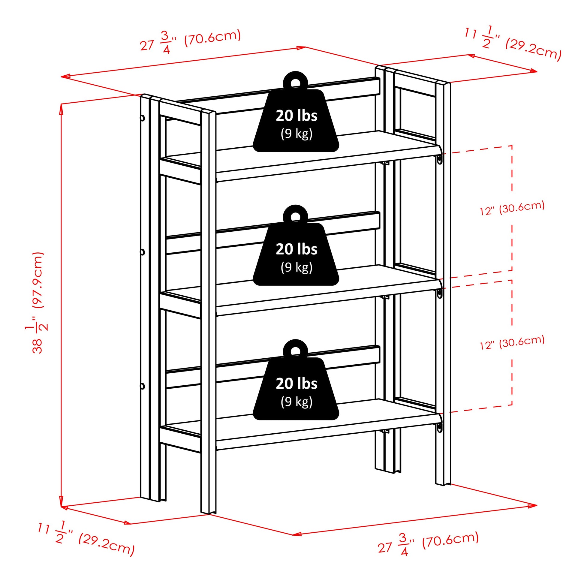 bookcases | Ergode  Wood Torino Folding Storage Shelf | 2 Foldable Baskets | Versatile & Convenient | Durable Solid Wood | Stylish Black Finish | Easy Assembly | 27.8 W x 11.5 D x 38.5 H (Open) | Maximum Stacking Height: 2 Units | casafoyer.myshopify.com