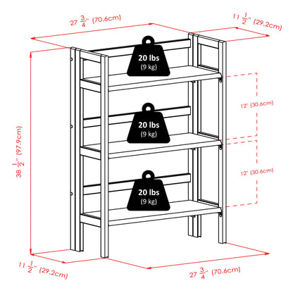 bookcases | Ergode  Wood Torino Folding Storage Shelf | 2 Foldable Baskets | Versatile & Convenient | Durable Solid Wood | Stylish Black Finish | Easy Assembly | 27.8 W x 11.5 D x 38.5 H (Open) | Maximum Stacking Height: 2 Units | casafoyer.myshopify.com