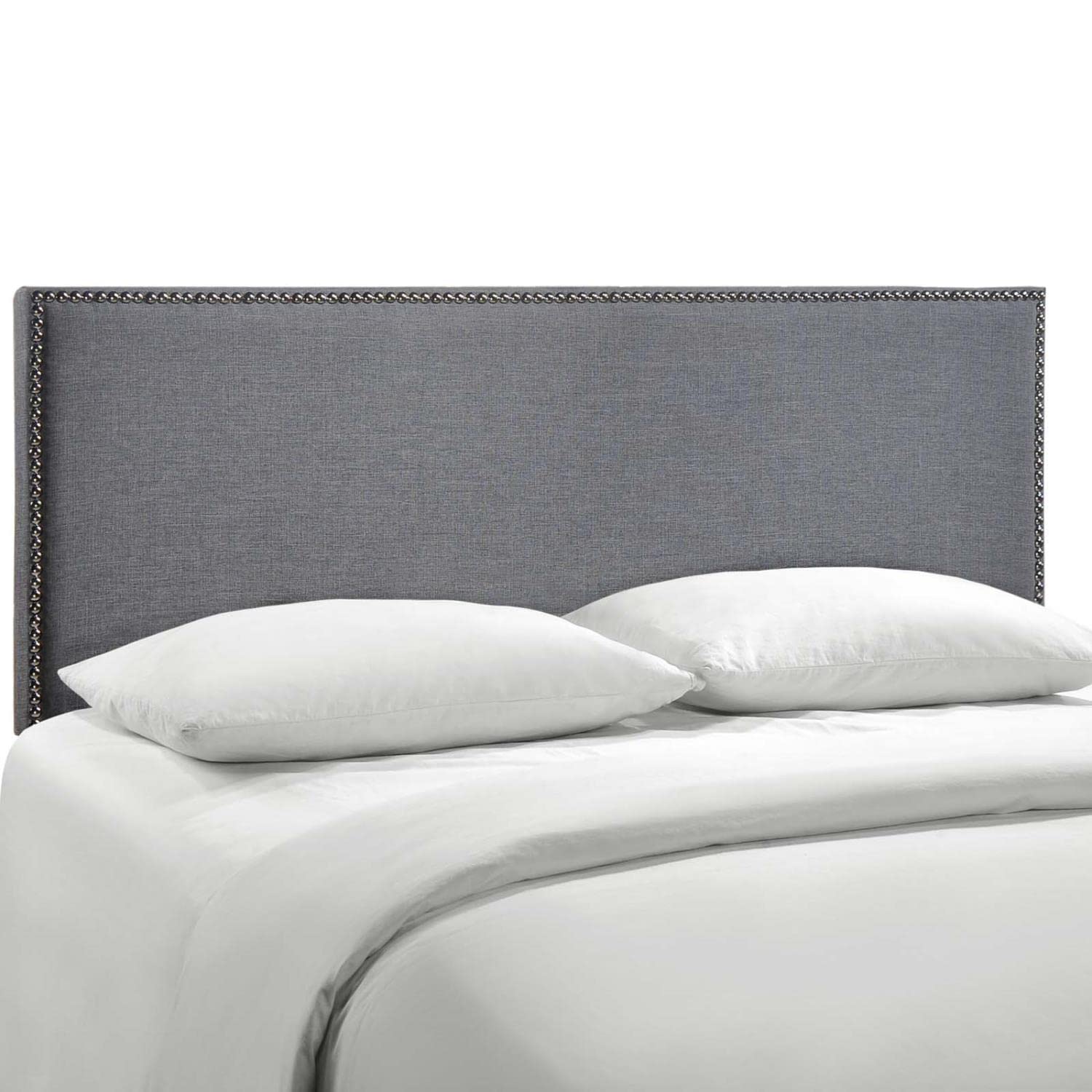 headboards | CasaFoyer  Region Linen Fabric Upholstered Queen Headboard | Spacious & Elegant Design | Particleboard & Solid Wood Construction | Stylish Nailhead Trim | casafoyer.myshopify.com