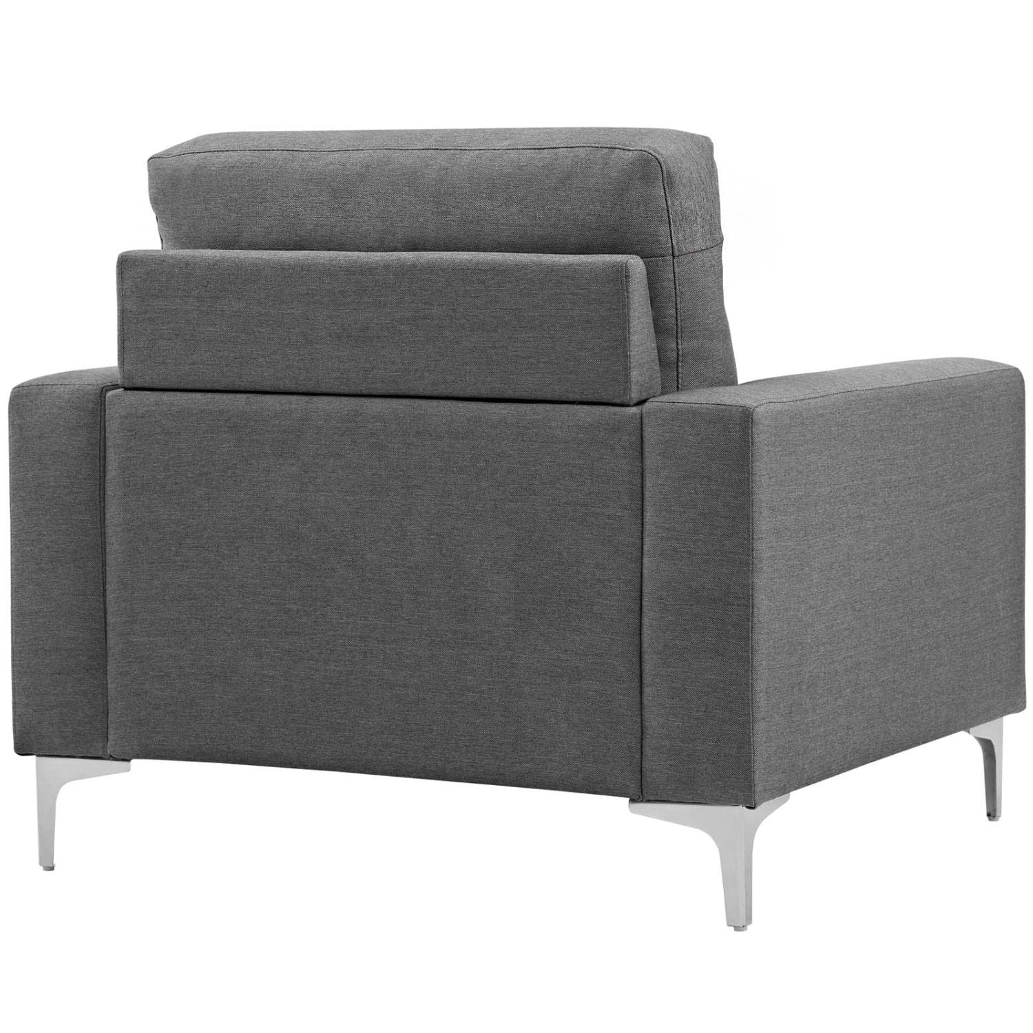 home office desk chairs | CasaFoyer Allure Armchair | Sleek Design | Soft Polyester Cushions | Steel Legs | Modern Aesthetic | Perfect for Relaxation | Contemporary Homes | Gray | casafoyer.myshopify.com