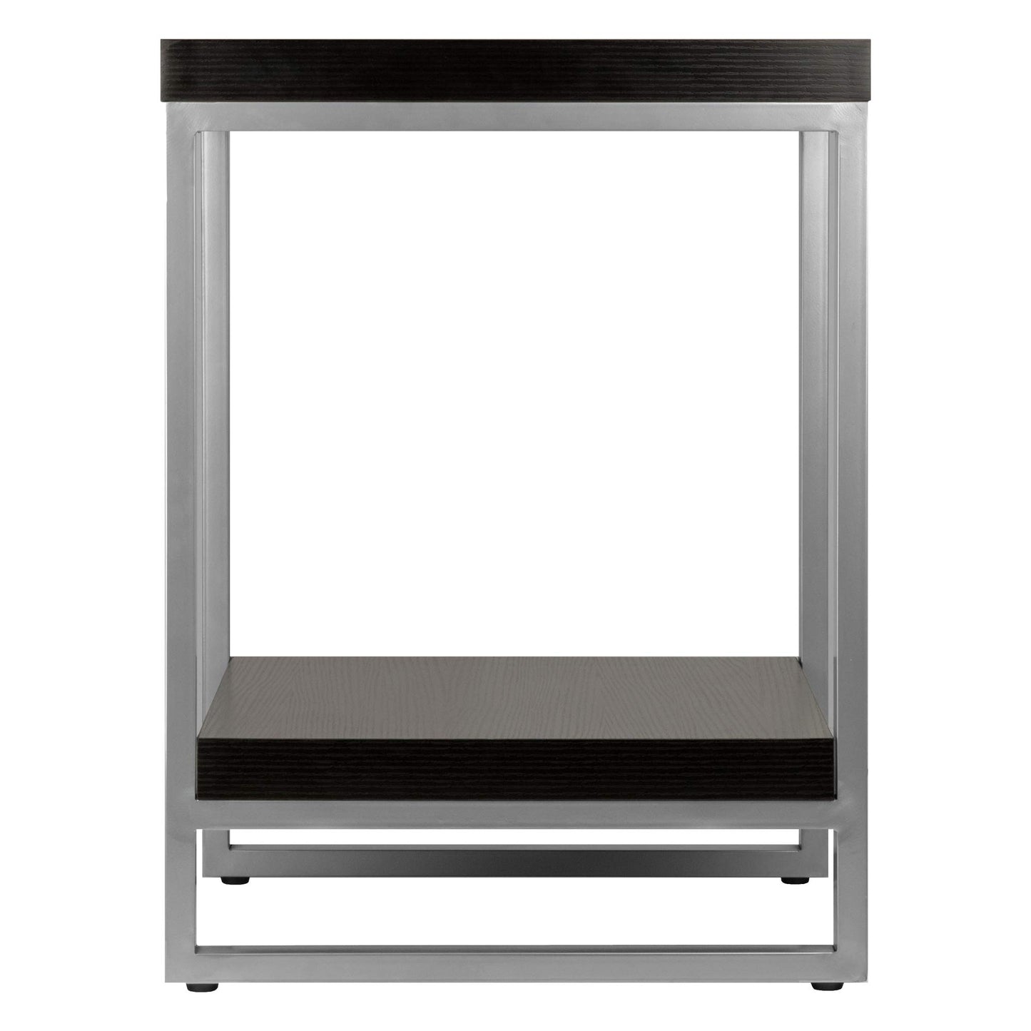 TABLE | Ergode Jared Collection | Contemporary Metal Frame End Table | 18.03W x 18.03D x 24.49H | Pewter Finish | Melamine Top | Assembly Required | casafoyer.myshopify.com