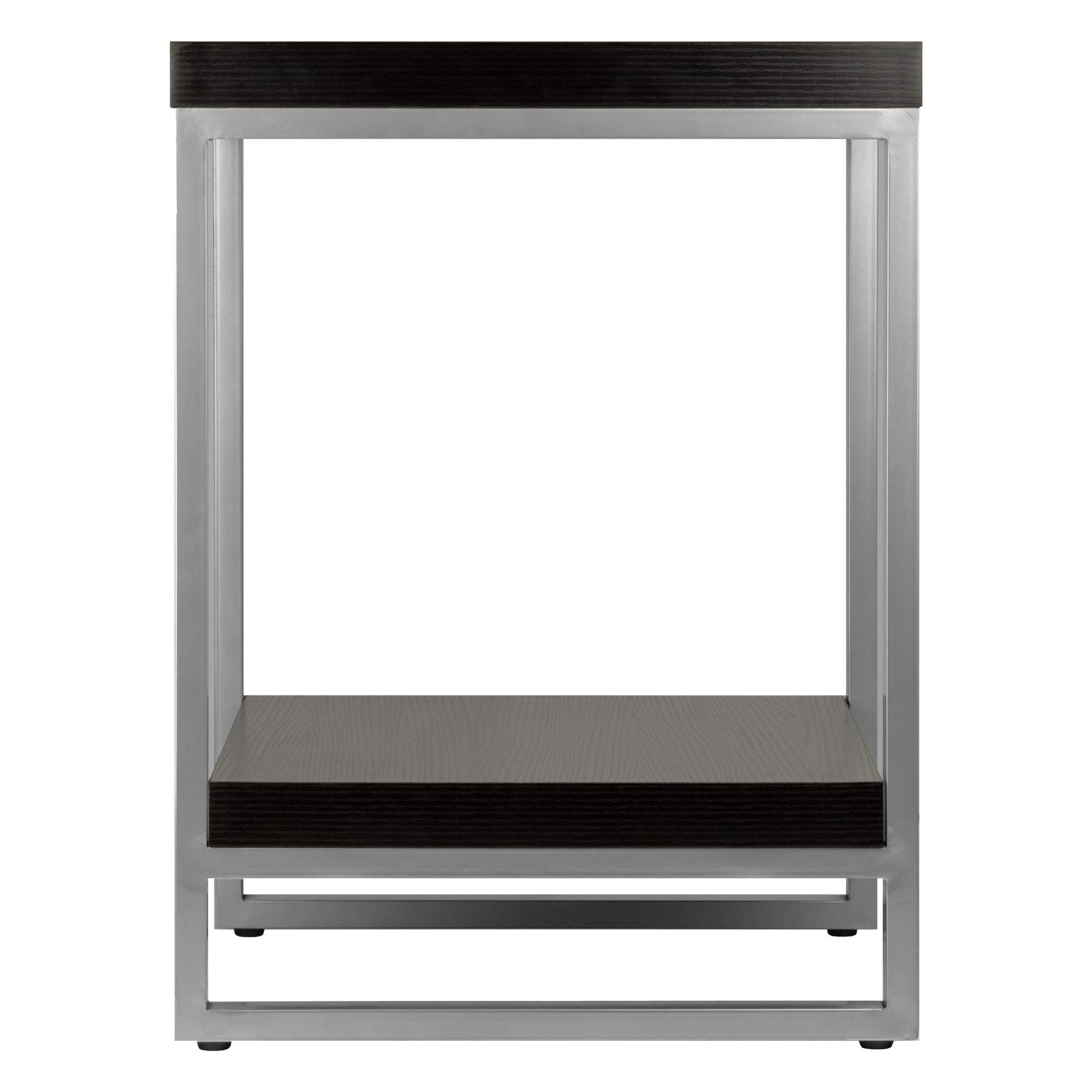 TABLE | Ergode Jared Collection | Contemporary Metal Frame End Table | 18.03W x 18.03D x 24.49H | Pewter Finish | Melamine Top | Assembly Required | casafoyer.myshopify.com