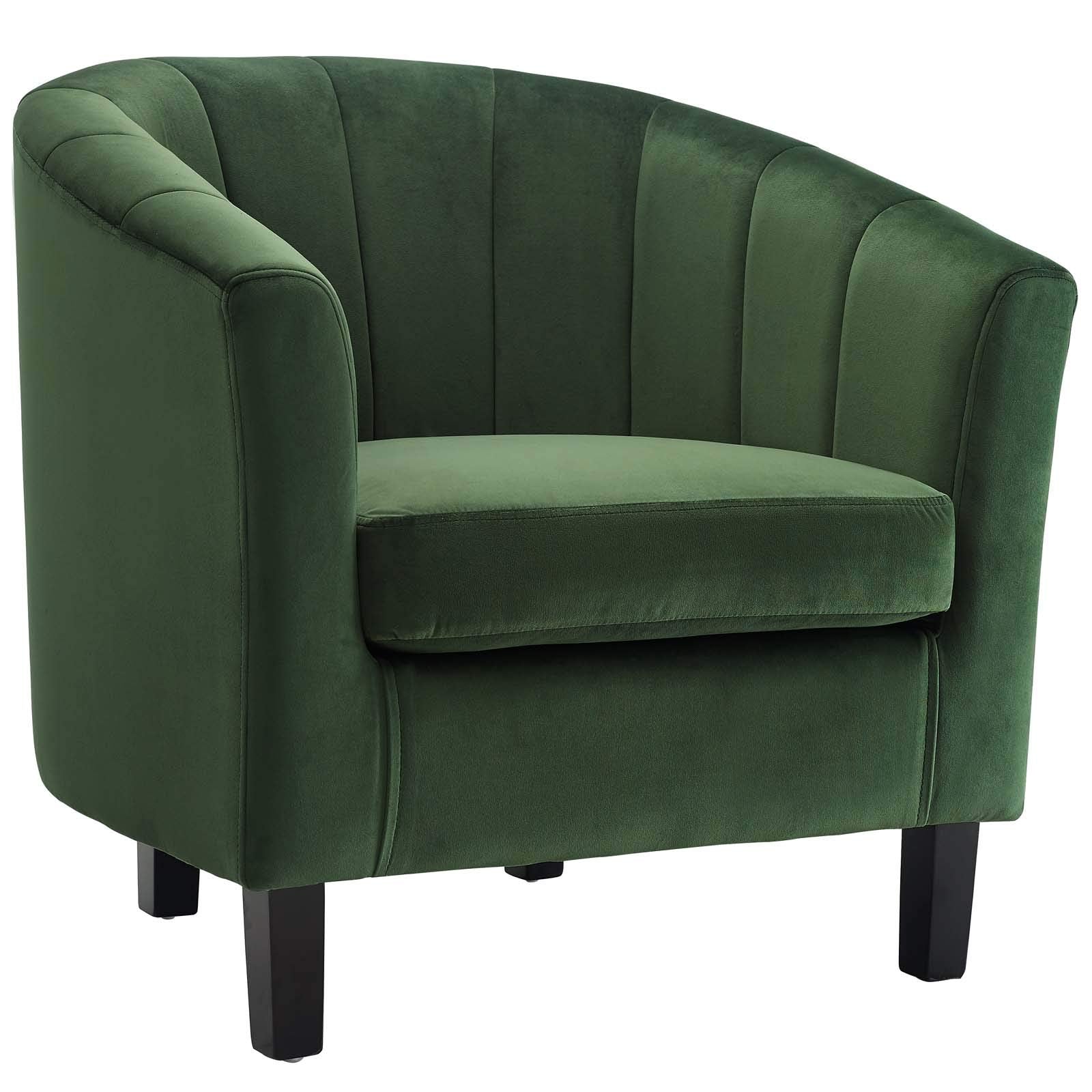 home office desk chairs | CasaFoyer Prospect Performance Velvet Armchair | Modern Barrel Back Design | Stain-Resistant Fabric | Elegant Channel Tufting | Retro Modern Elements | Densely Padded | Set of 1 | casafoyer.myshopify.com