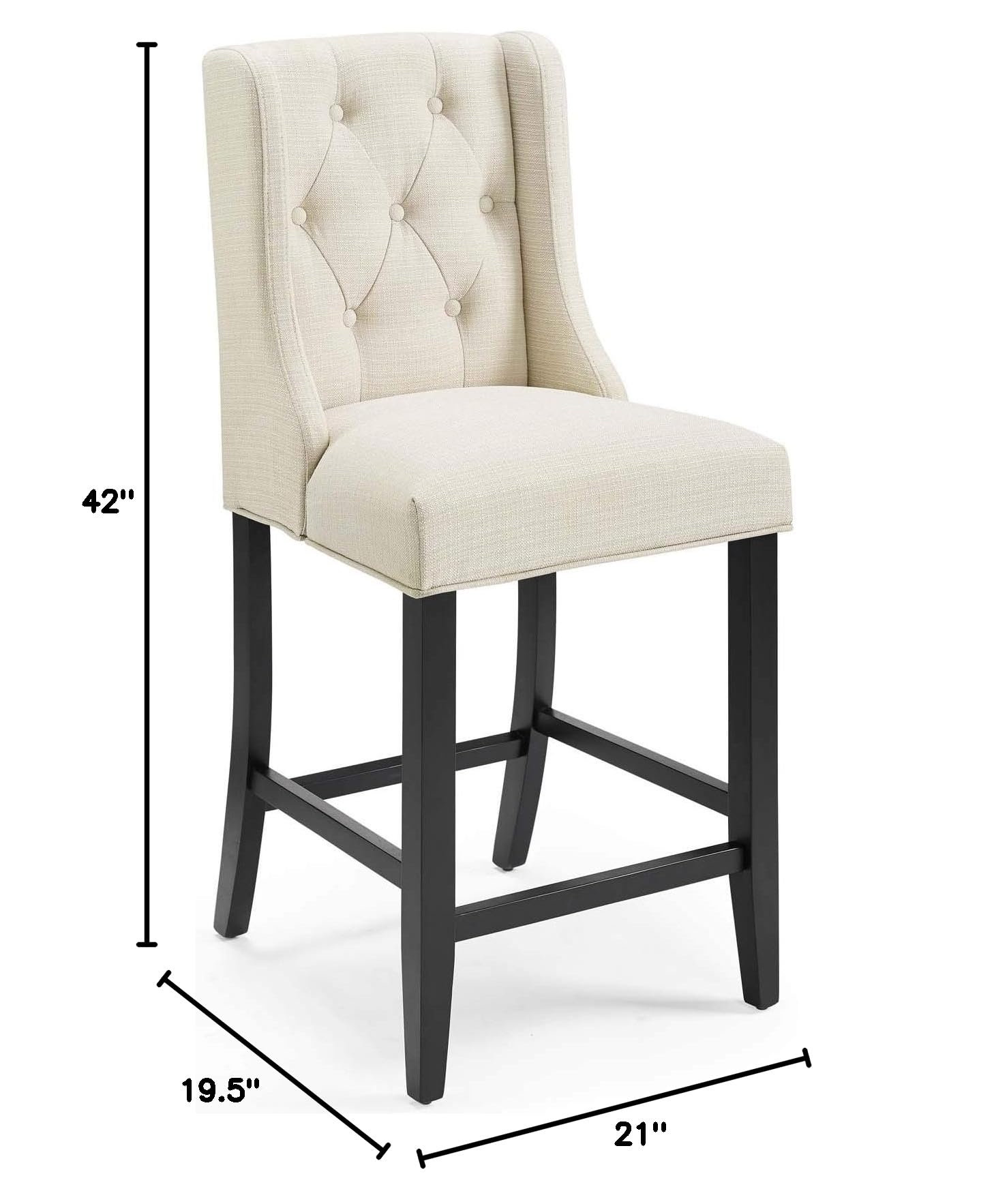 barstools | CasaFoyer Baronet Tufted Button Upholstered Fabric Counter Stool | Elegant Design | Plush Seating | Solid Wood Legs | 500 lbs Weight Capacity | casafoyer.myshopify.com