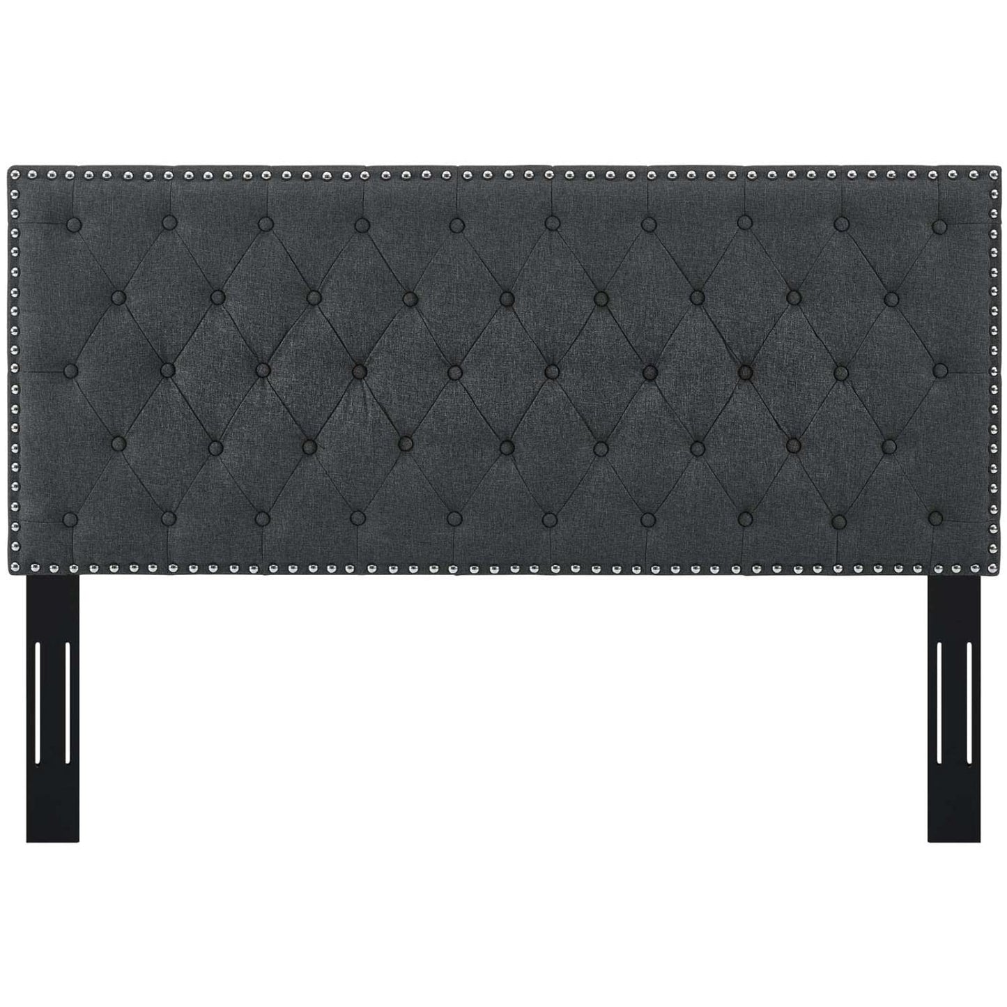 headboards | CasaFoyer Helena Tufted Twin Headboard | Elegant Linen Fabric | Adjustable Height | Nailhead Trim | Button-Tufting | Gray | casafoyer.myshopify.com