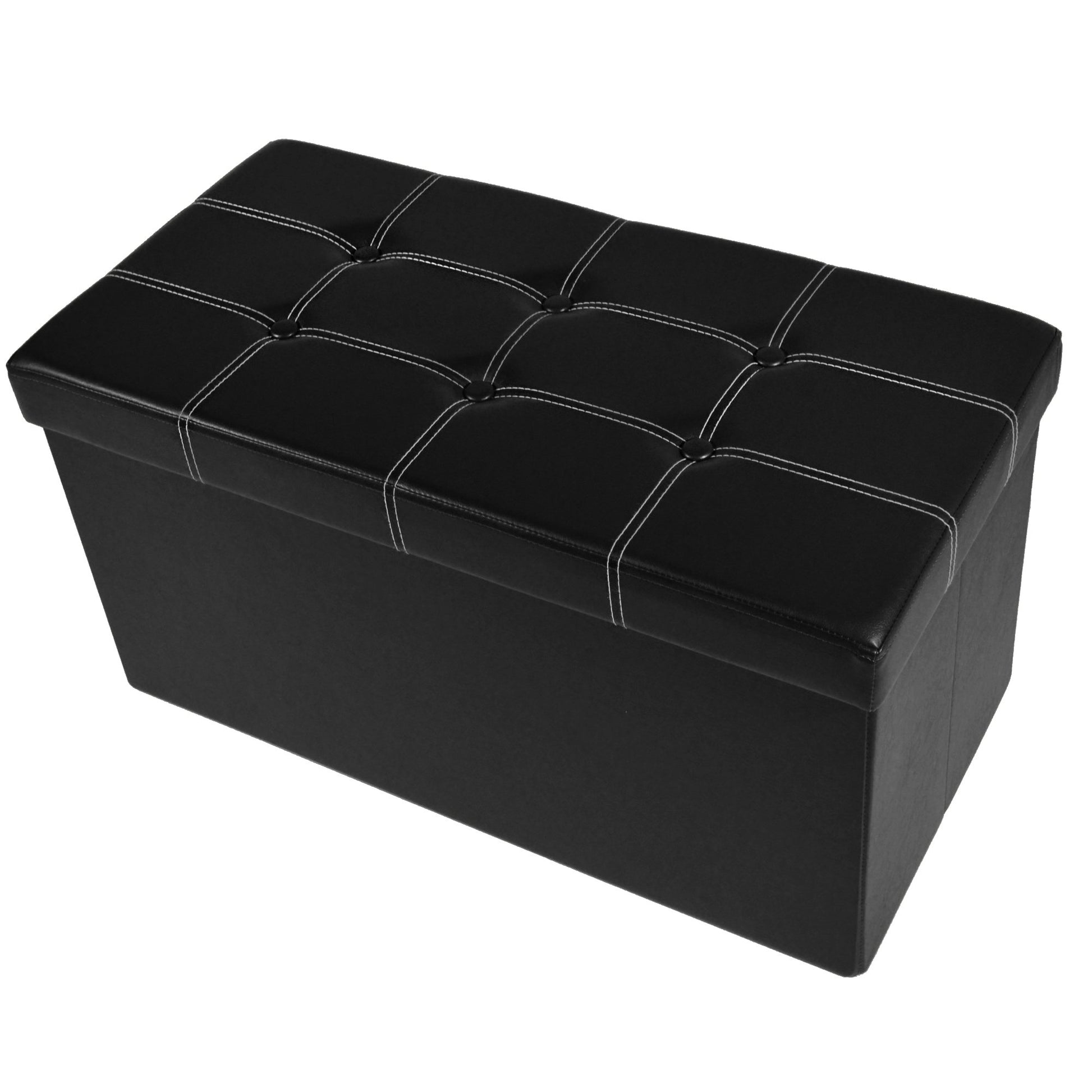ottomans | CasaFoyer Collapsible Tufted Storage Ottoman | Versatile & Convenient | Spacious Interior | Stylish & Durable | 30x15 | Supports 500 lbs | Faux Leather | casafoyer.myshopify.com