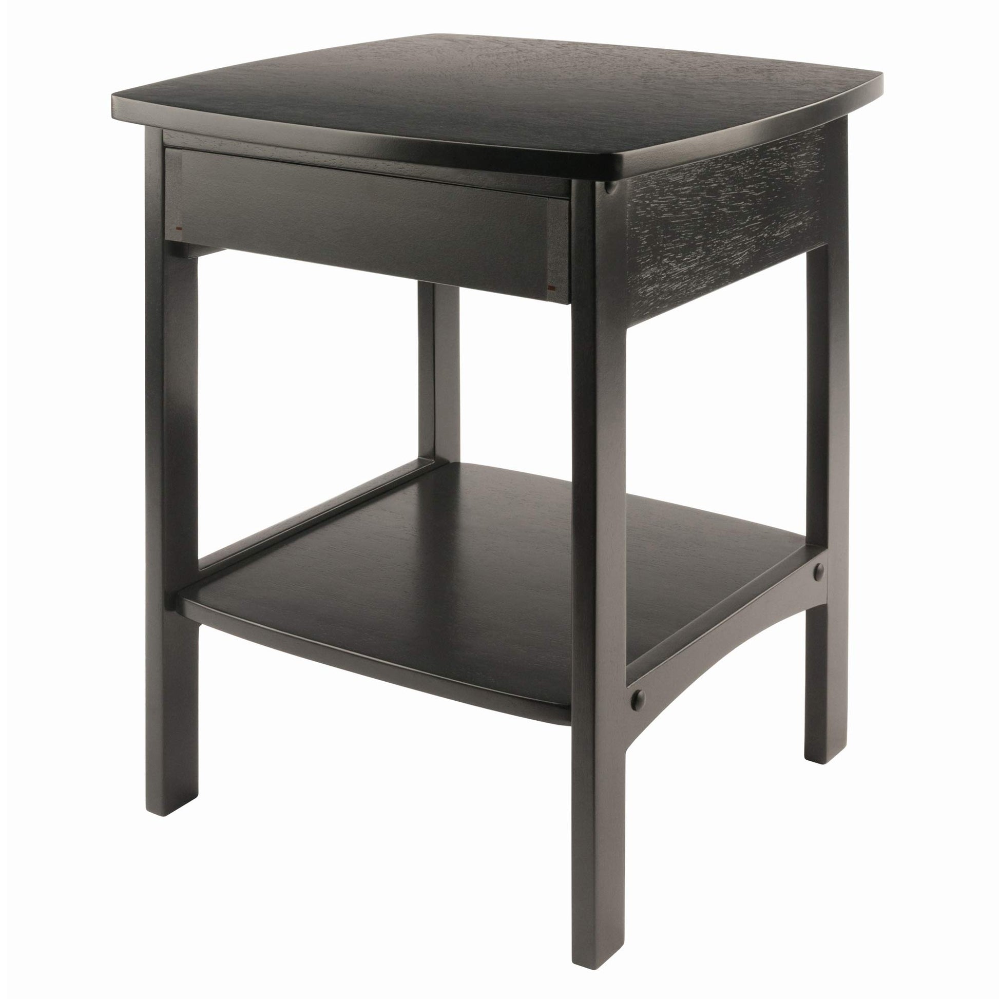 TABLE | Ergode  Claire Curved Nightstand | Timeless Design | Black Finish | Pull-Out Drawer | Bottom Shelf | Durable Construction | Bedroom Furniture | casafoyer.myshopify.com