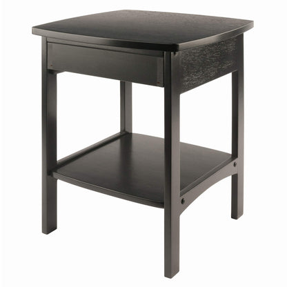 TABLE | Ergode  Claire Curved Nightstand | Timeless Design | Black Finish | Pull-Out Drawer | Bottom Shelf | Durable Construction | Bedroom Furniture | casafoyer.myshopify.com