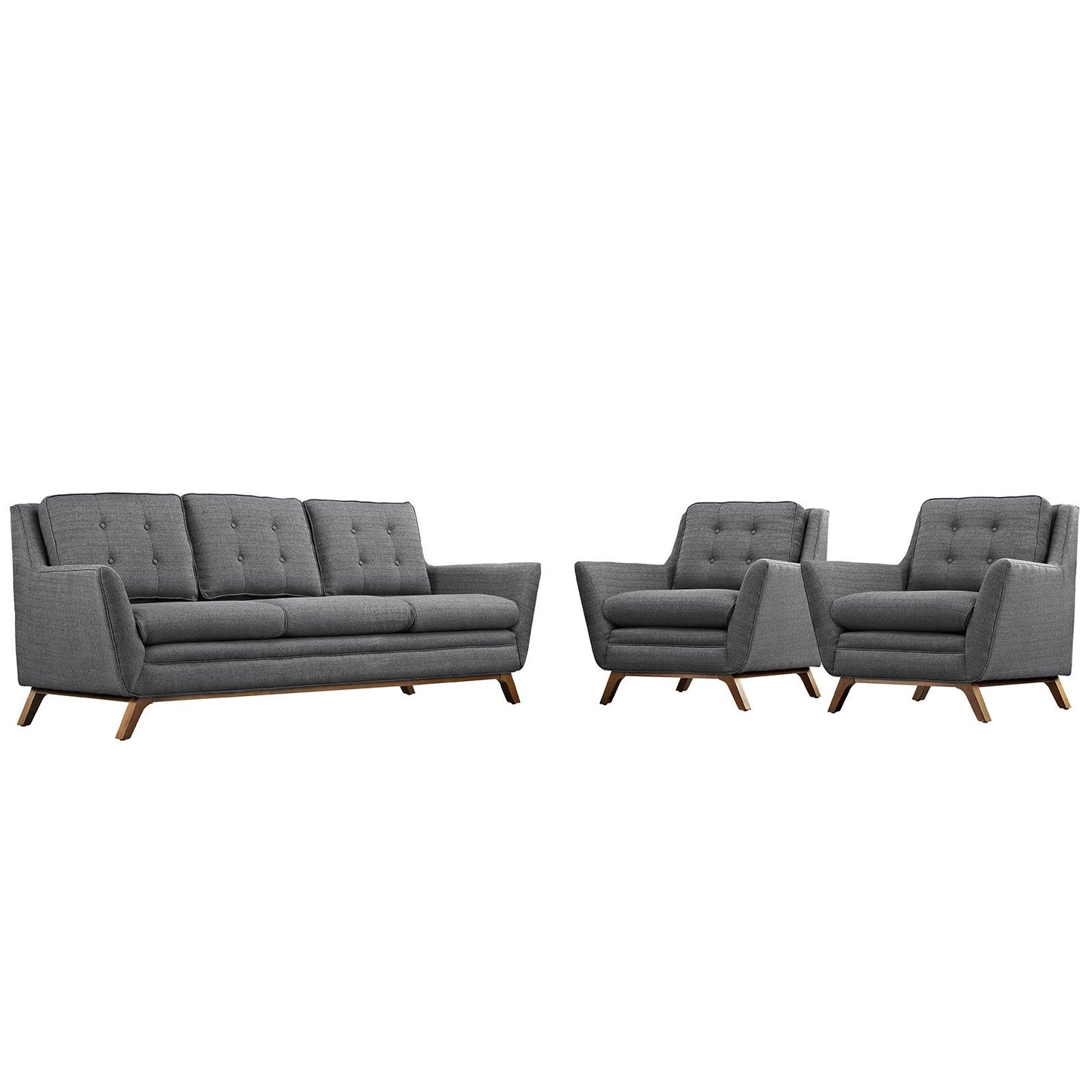 kitchen and dining room sets | CasaFoyer Beguile Collection | Mid-Century Style | Upholstered Living Room Set | Gray | casafoyer.myshopify.com