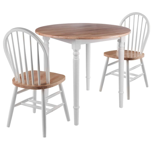childrens table and chair sets | CasaFoyer  Wood Sorella 3-Piece Dining Set | Drop Leaf Table & 2 Chairs | White/Natural Finish | Solid Wood | Versatile & Compact | Easy Assembly | casafoyer.myshopify.com