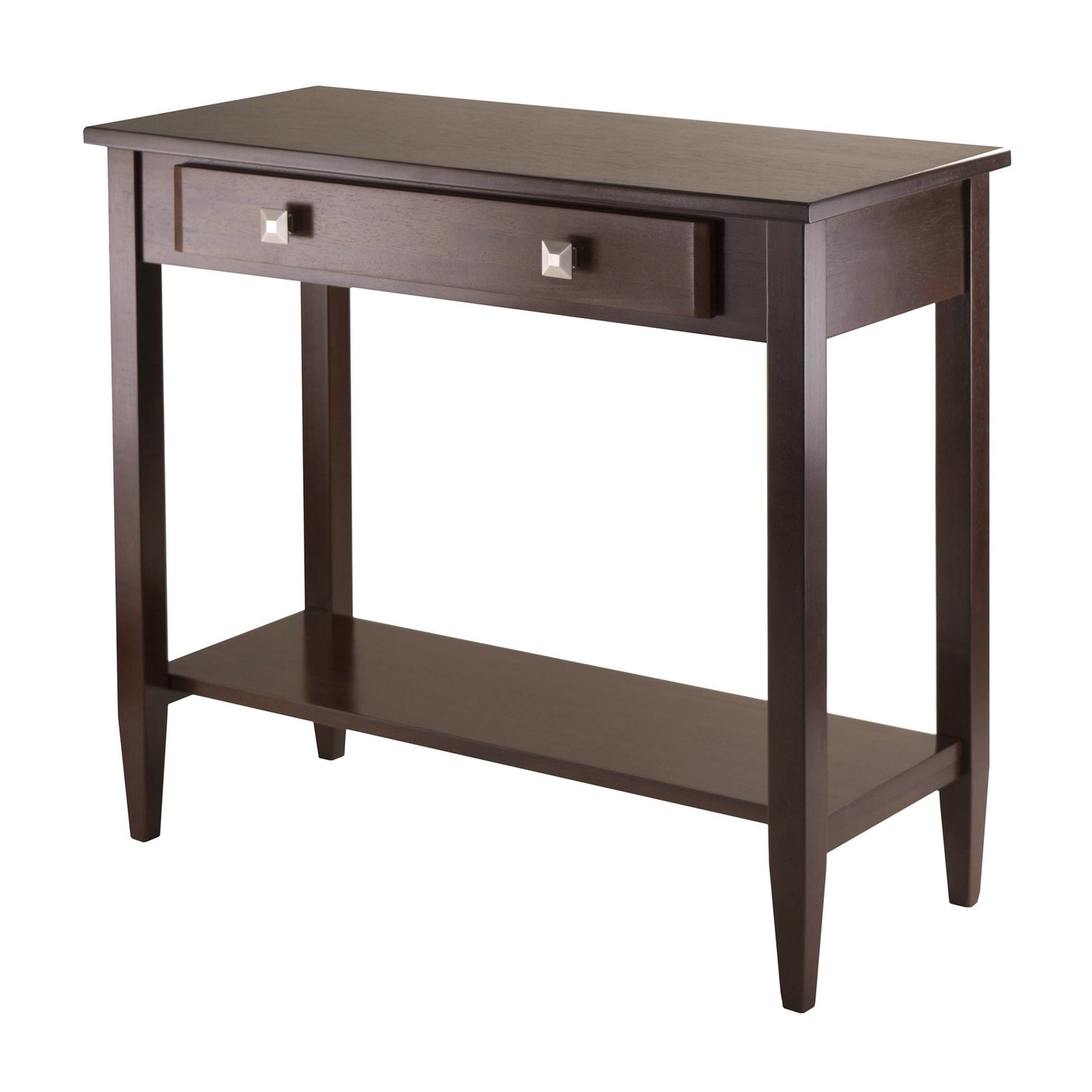 TABLE | Ergode Richmond Console Table | Sleek & Minimalist Design | Narrow Spaces | Spacious Drawer & Bottom Shelf | 33.98W x 15.69D x 29.92H | Antique Walnut Finish | casafoyer.myshopify.com