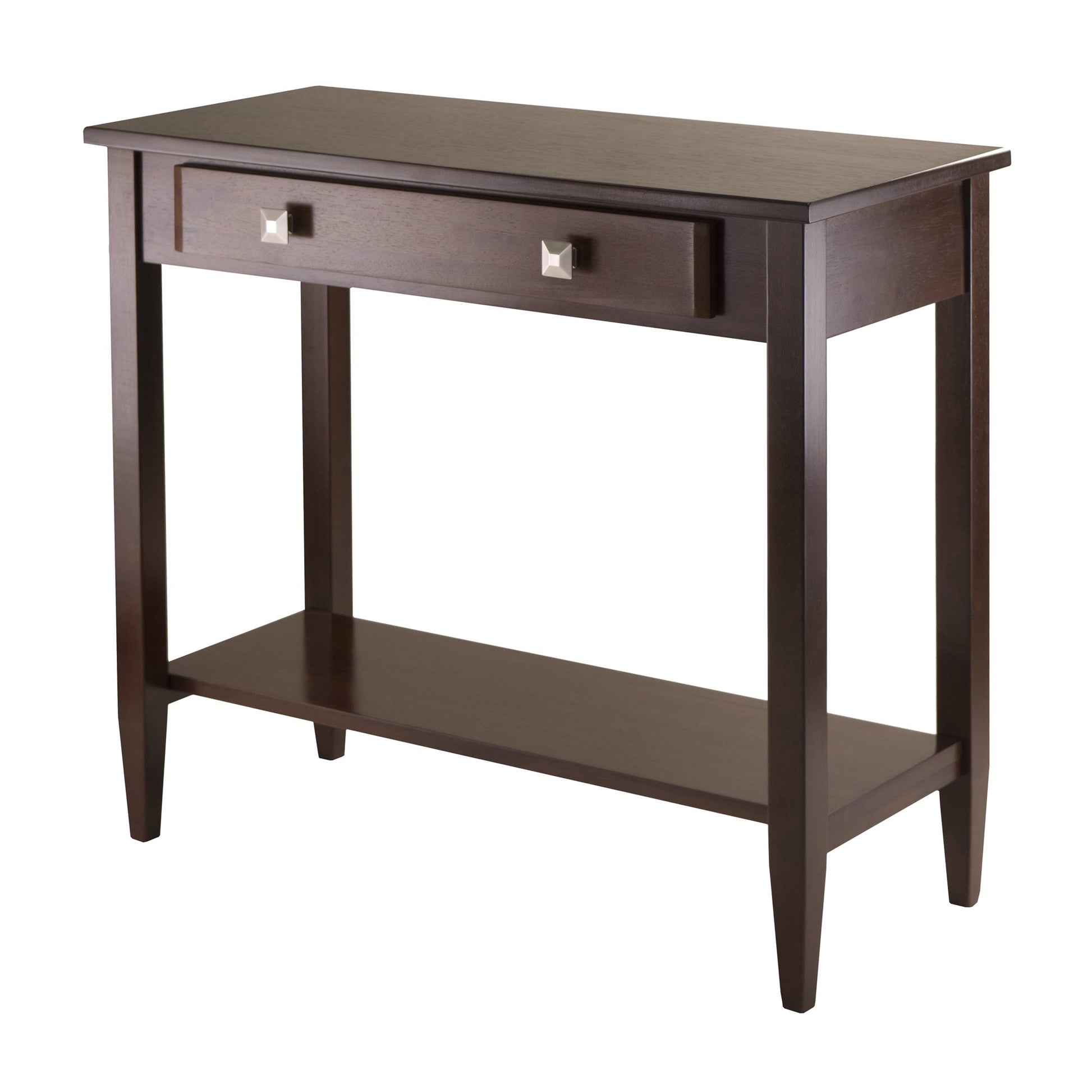 TABLE | Ergode Richmond Console Table | Sleek & Minimalist Design | Narrow Spaces | Spacious Drawer & Bottom Shelf | 33.98W x 15.69D x 29.92H | Antique Walnut Finish | casafoyer.myshopify.com