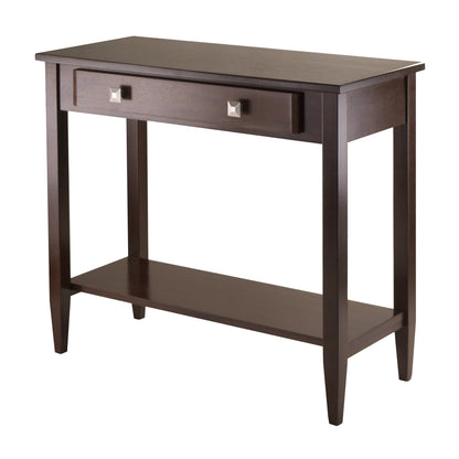 TABLE | Ergode Richmond Console Table | Sleek & Minimalist Design | Narrow Spaces | Spacious Drawer & Bottom Shelf | 33.98W x 15.69D x 29.92H | Antique Walnut Finish | casafoyer.myshopify.com