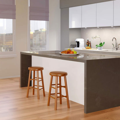 barstools | CasaFoyer  Wood Oakley Swivel Counter Stools | Soft Cherry Finish | Beveled Seats | 25.28H | 220lbs Capacity | 360 Swivel | No Assembly Required | casafoyer.myshopify.com