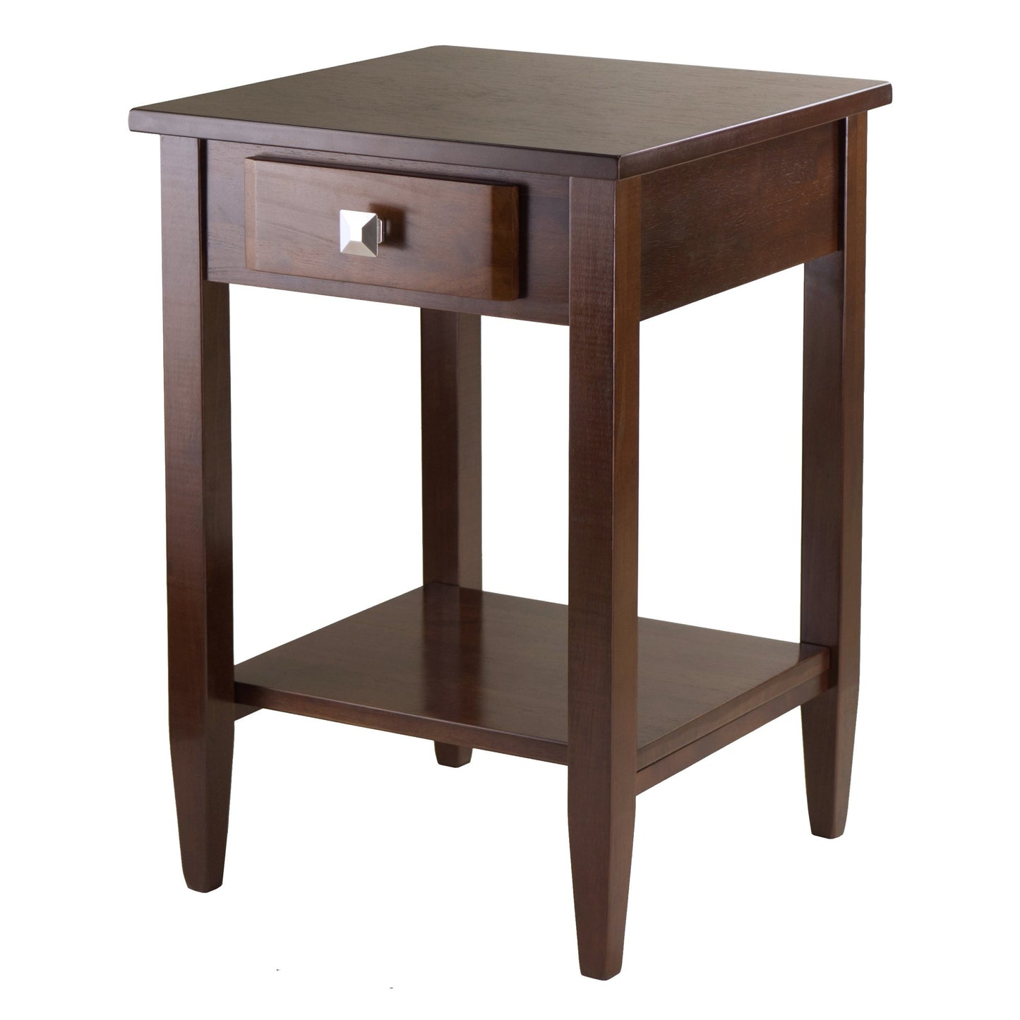 TABLE | Ergode Richmond End Table | Sleek & Versatile Design | Spacious Drawer & Bottom Shelf | Antique Walnut Finish | 17.95W x 18.68D x 25.98H | casafoyer.myshopify.com