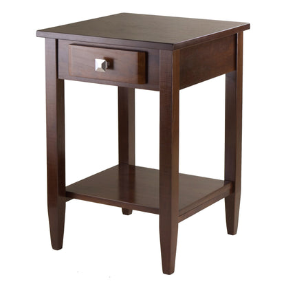 TABLE | Ergode Richmond End Table | Sleek & Versatile Design | Spacious Drawer & Bottom Shelf | Antique Walnut Finish | 17.95W x 18.68D x 25.98H | casafoyer.myshopify.com