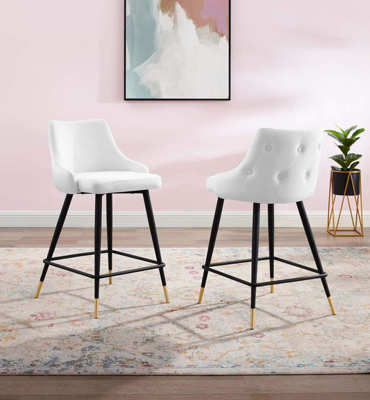 barstools | CasaFoyer Adorn Performance Velvet Counter Stool | Set of 2 | Elegant, Comfortable, Stain-Resistant | Vintage Modern Style | 300 lbs. Capacity | Non-Marking Foot Caps | casafoyer.myshopify.com