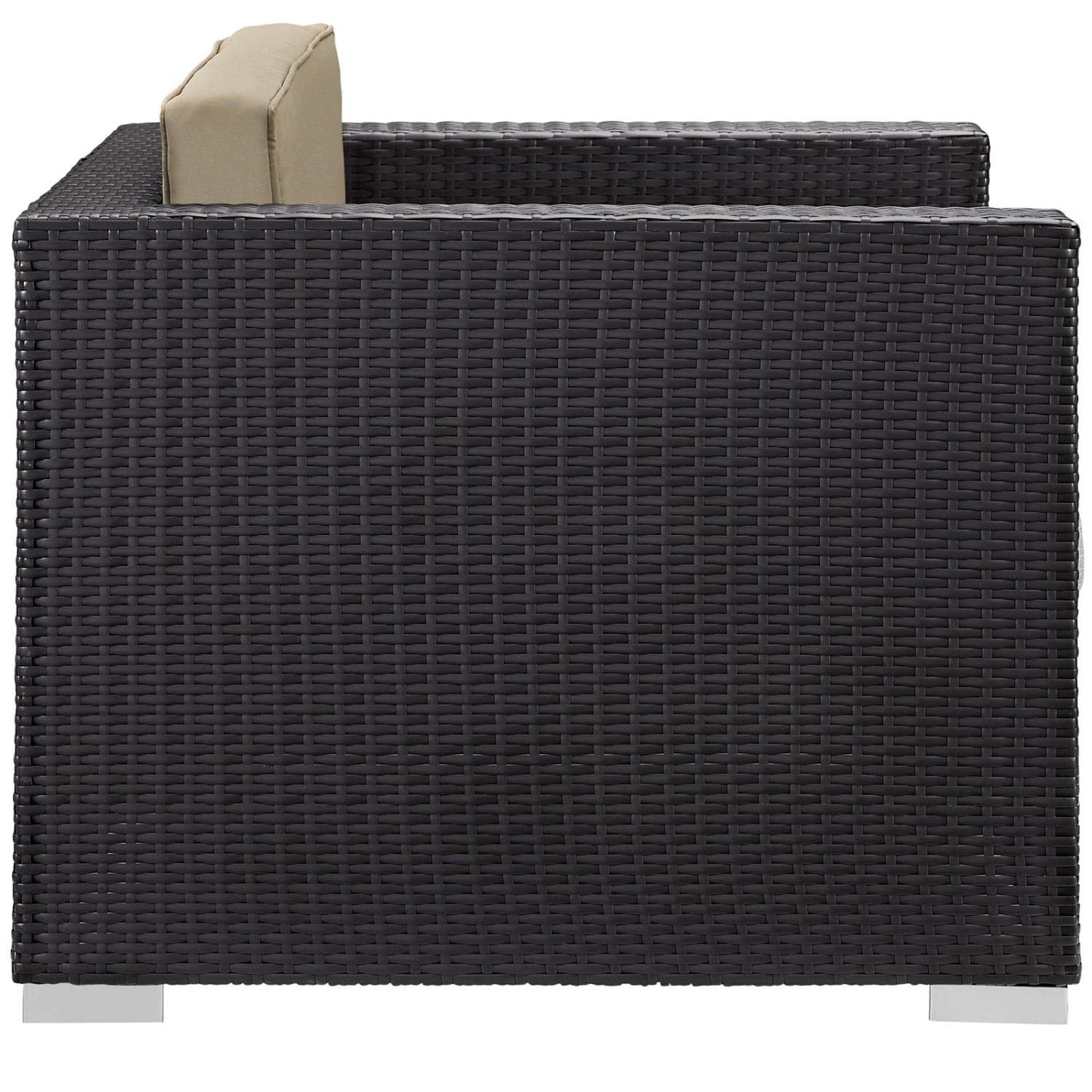 Patio Furniture Sets | Convene Outdoor Sectional Set | Synthetic Rattan | Aluminum Frame | All-Weather Cushions | Patio Lounge Armchair, Ottoman, Side Table | casafoyer.myshopify.com