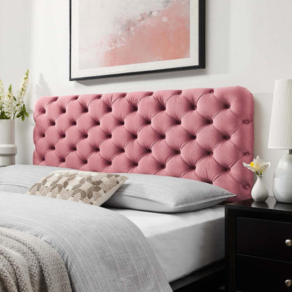Bed | CasaFoyer Lizzy Tufted Performance Velvet Full/Queen Headboard | Elegant & Comfortable Bed Backdrop | Diamond-Patterned Deep Button Tufting | Stain-Resistant & Adjustable | casafoyer.myshopify.com