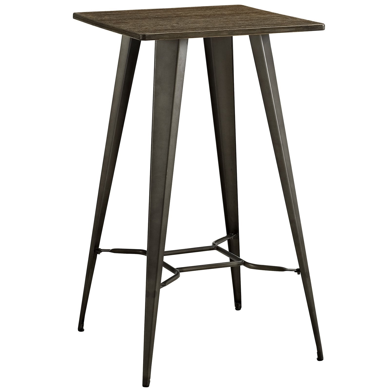 bar tables | Ergode Direct Table Series | Stylish Square Bar Table | Gunmetal Steel Legs | Dark Grain Bamboo Top | Perfect for Urban & Industrial Interiors | Enhance Your Dining Experience | casafoyer.myshopify.com
