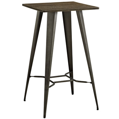 bar tables | Ergode Direct Table Series | Stylish Square Bar Table | Gunmetal Steel Legs | Dark Grain Bamboo Top | Perfect for Urban & Industrial Interiors | Enhance Your Dining Experience | casafoyer.myshopify.com
