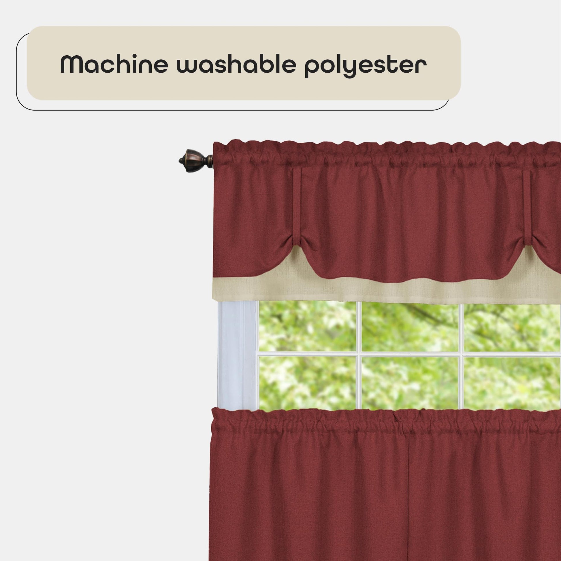 solar panels | CasaFoyer Darcy Window Curtain Tier & Valance Set | High-Quality Polyester | 1.5 Rod Pocket | Coordinate with Darcy Collection | Machine Washable | Marsala/Tan | 58x36/58x14 | casafoyer.myshopify.com