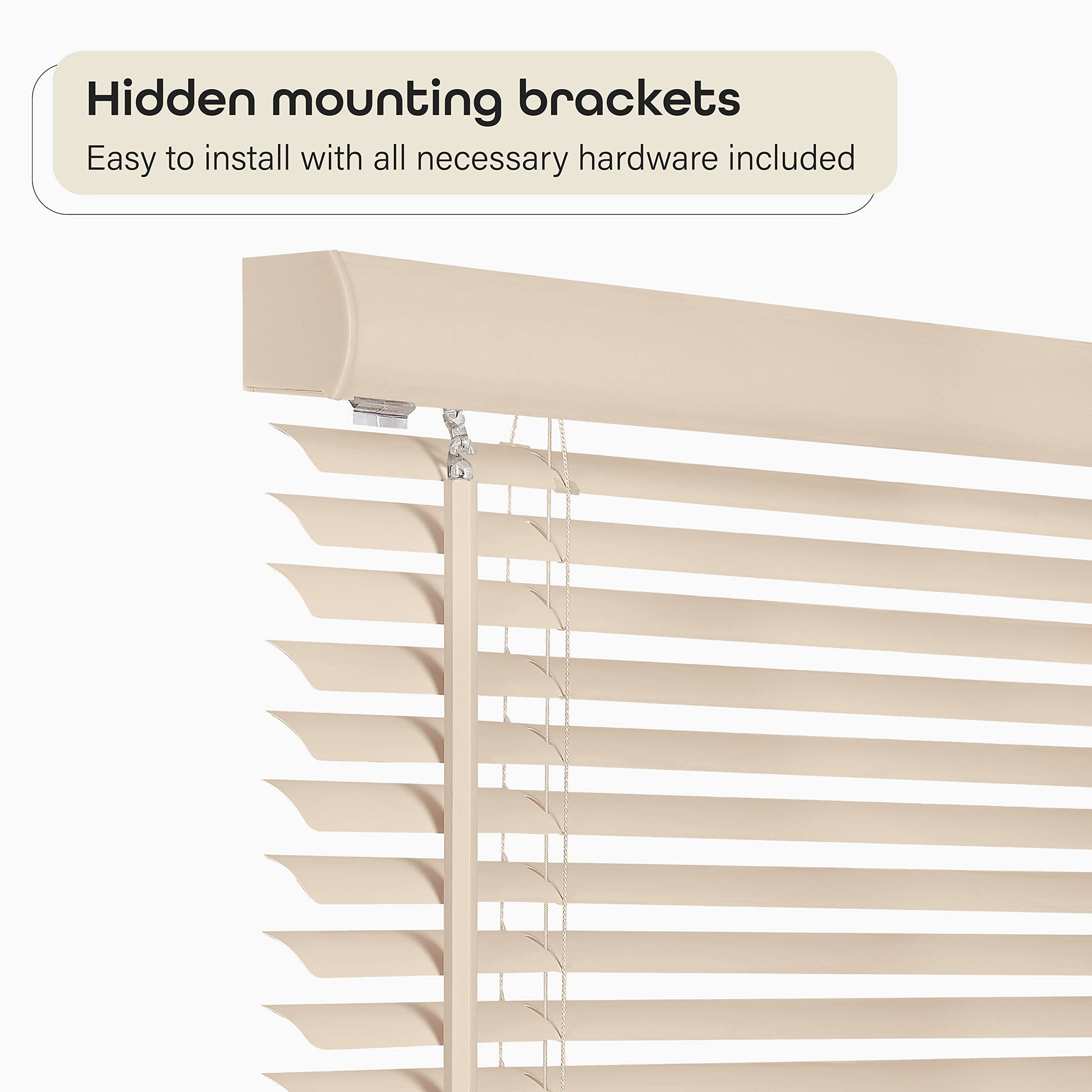 window treatment horizontal blinds | CasaFoyer Cordless GII Morningstar Blind | Durable PVC | Child & Pet Safe | Easy to Operate | Mounting Brackets Included | Alabaster | 38x64 | casafoyer.myshopify.com