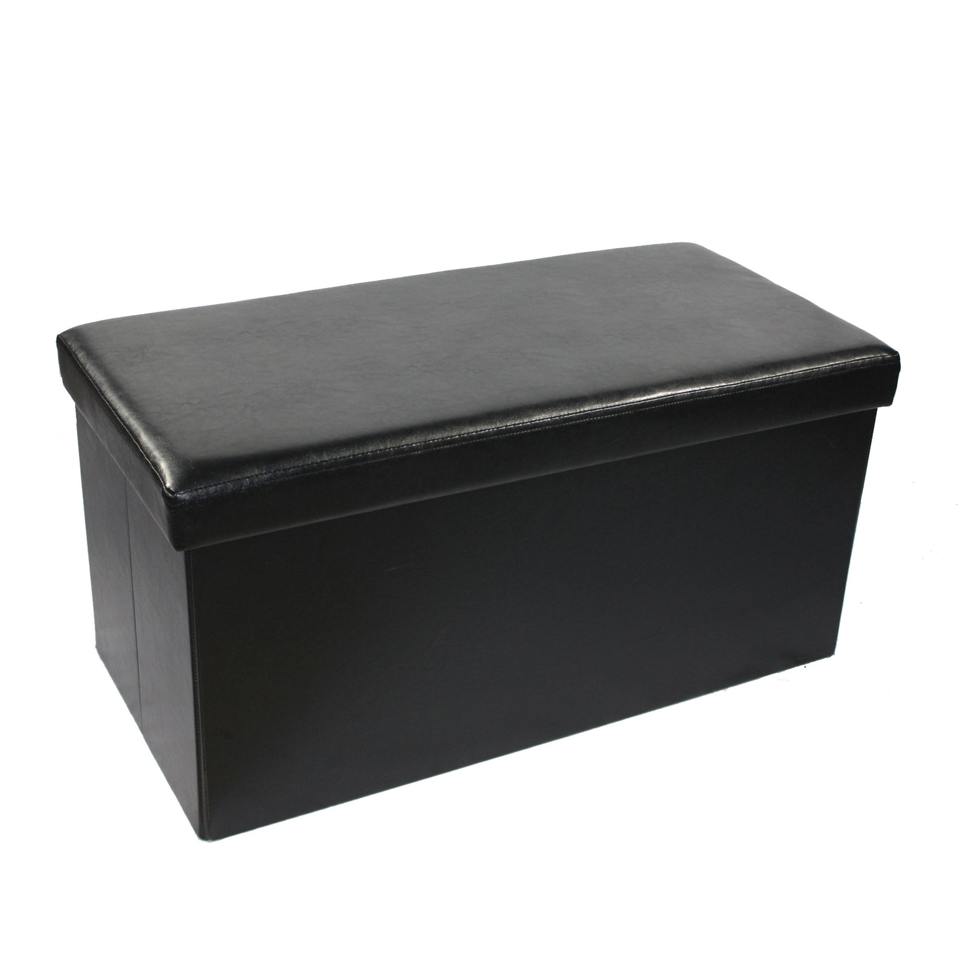 ottomans | CasaFoyer Collapsible Ottoman | Multifunctional Furniture Piece | Comfortable Footrest & Extra Seat | Convenient Storage Solution | Space-Saving Design | Black Faux Leather | 30x15x15 | casafoyer.myshopify.com