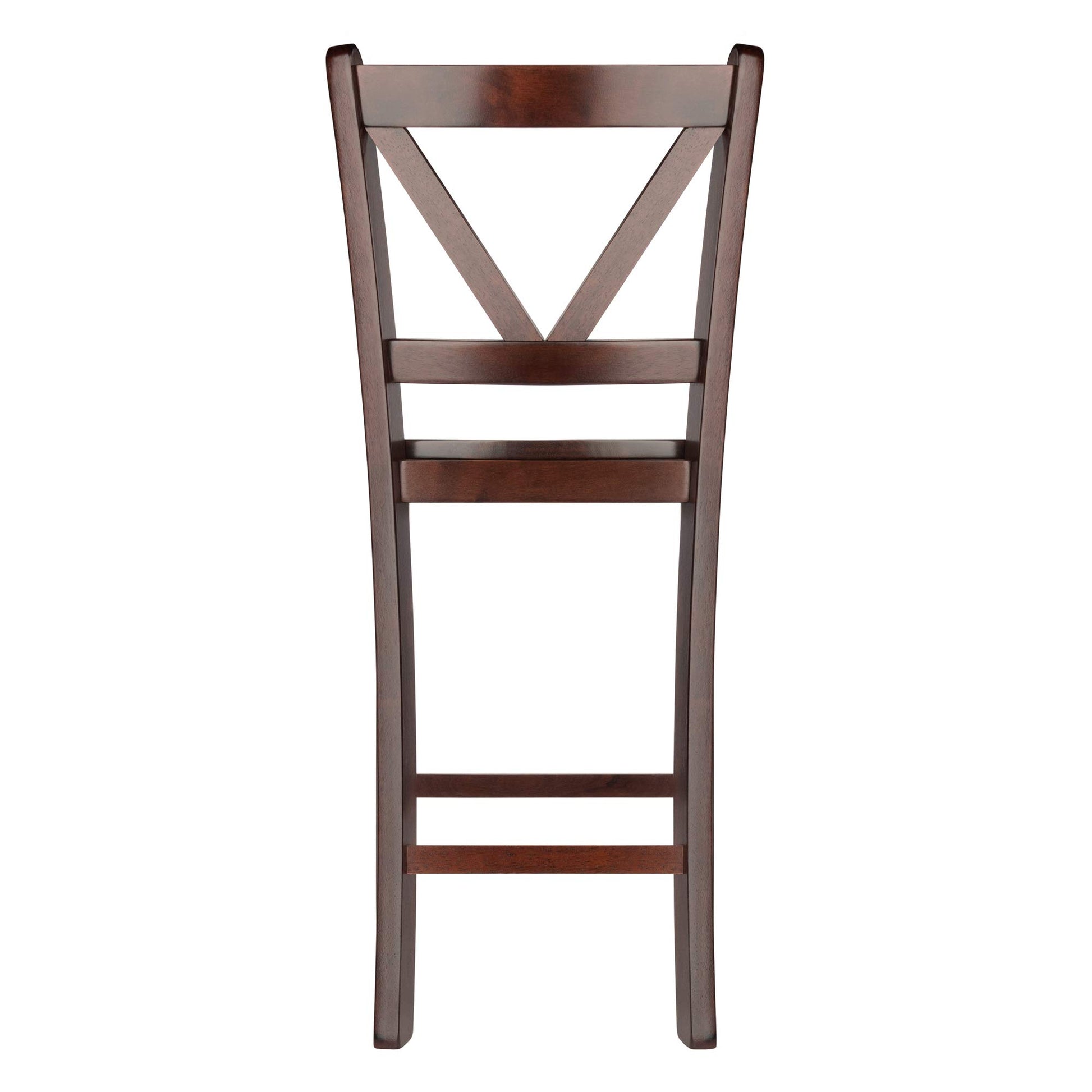 STOOL_SEATING | CasaFoyer  Wood Victor V-Back Counter Stools - Set of 2 | Antique Walnut Finish | Solid Beech Wood | 16.54 W x 15.55 D | 23.98 H | casafoyer.myshopify.com