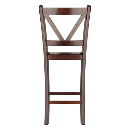 STOOL_SEATING | CasaFoyer  Wood Victor V-Back Counter Stools - Set of 2 | Antique Walnut Finish | Solid Beech Wood | 16.54 W x 15.55 D | 23.98 H | casafoyer.myshopify.com
