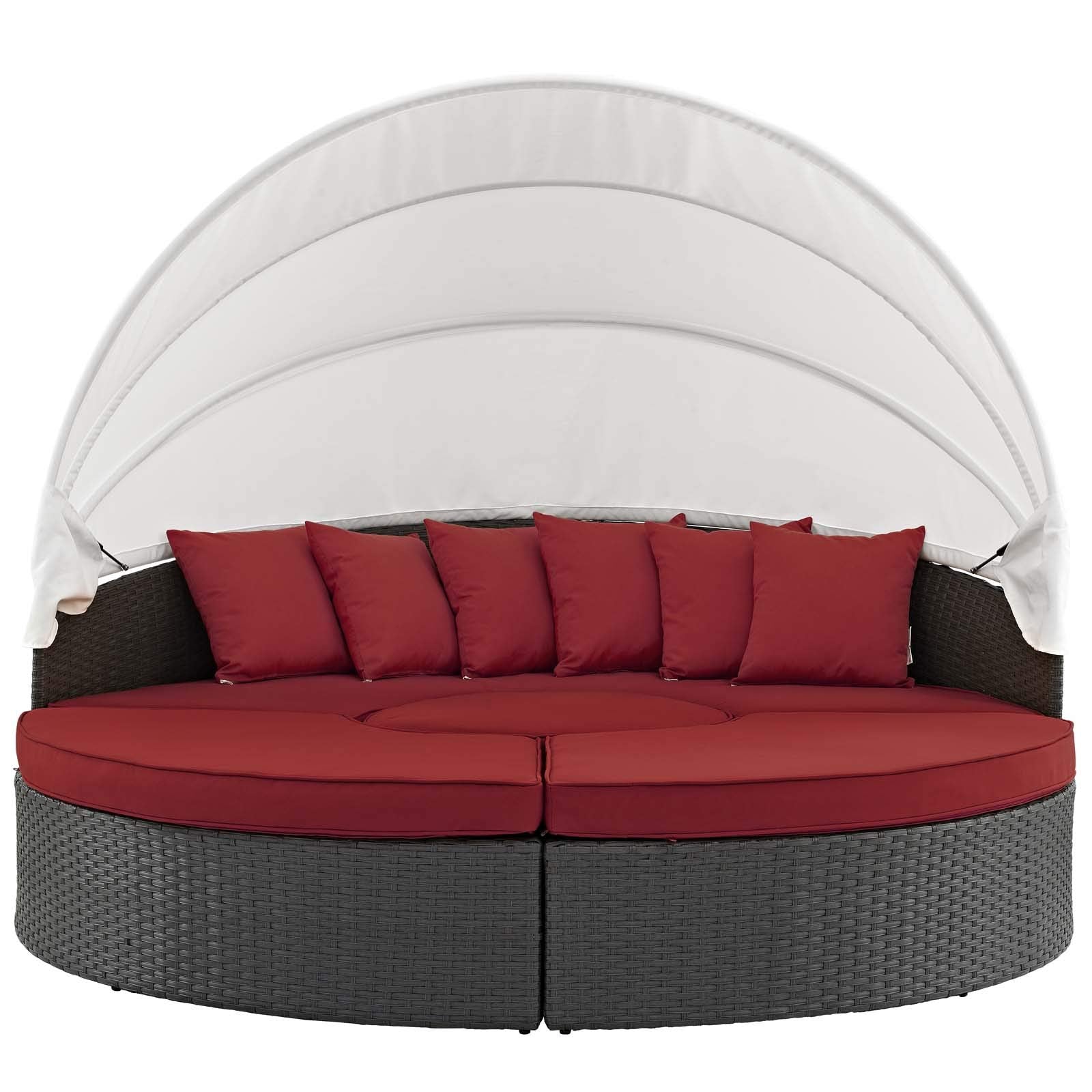 Patio Furniture Sets | Sojourn Outdoor Patio Furniture Collection | Sectional Sofa Daybed with Sunbrella Cushions | Retractable Canopy | Ottomans | casafoyer.myshopify.com
