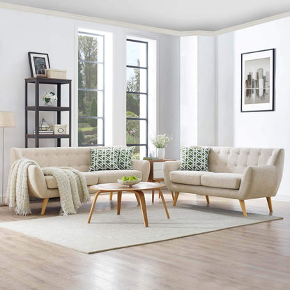 sofas | CasaFoyer Exquisite Living Room Set | Plush Cushion | Mid-Century Design | Natural Wood Legs | Beige | 2 Piece Set | casafoyer.myshopify.com