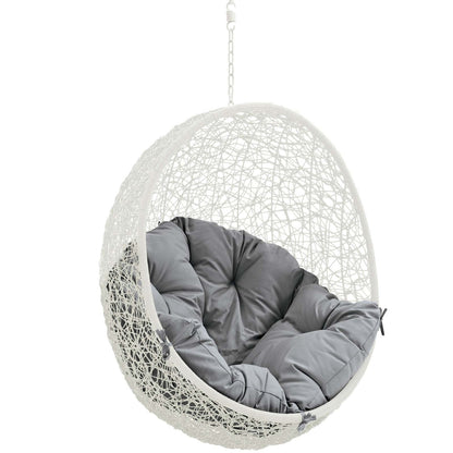 porch swings | Ergode Hide Outdoor Patio Swing Chair | Tranquil Island Getaway | Synthetic Rattan Weave | All-Weather Cushion | Powder-Coated Steel Frame | Adjustable Chain | Ideal for Patio, Backyard, Porch, Poolside | UV Resistant | Includes 1 Swing Chair | casafoyer.myshopify.com