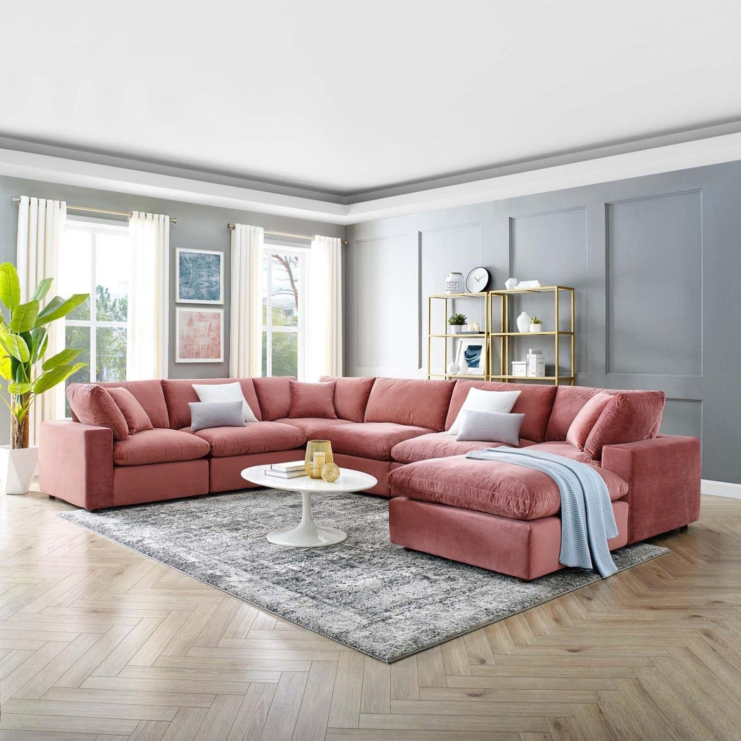 sofas | CasaFoyer Commix Luxurious Sectional Sofa | Elegant, Plush, Durable | Includes Ottoman, Armless & Corner Chairs | Stain-Resistant Velvet | casafoyer.myshopify.com