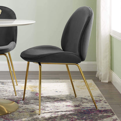 Dining Table | Delightful Scoop Dining Chair | Vintage Charm | Gold Stainless Steel Frame | Stain-Resistant Velvet Upholstery | Comfortable & Stylish | Non-Marking Foot Caps | casafoyer.myshopify.com