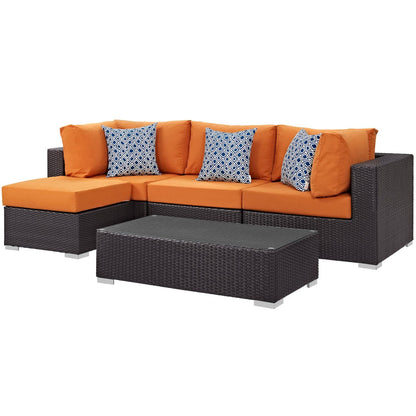 kitchen and dining room sets | CasaFoyer Convene Outdoor Sectional Set | Durable Rattan Weave | Weather-Resistant Cushions | 5-Piece Furniture Set for Patio, Backyard, Poolside | casafoyer.myshopify.com