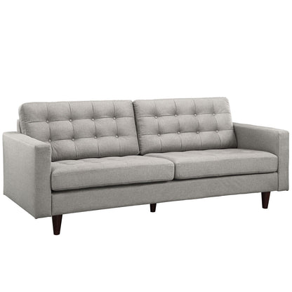 ottomans | CasaFoyer Empress Upholstered Sofa | Luxurious & Elegant Design | Tufted Buttons | Plush Cushions | Light Gray | casafoyer.myshopify.com