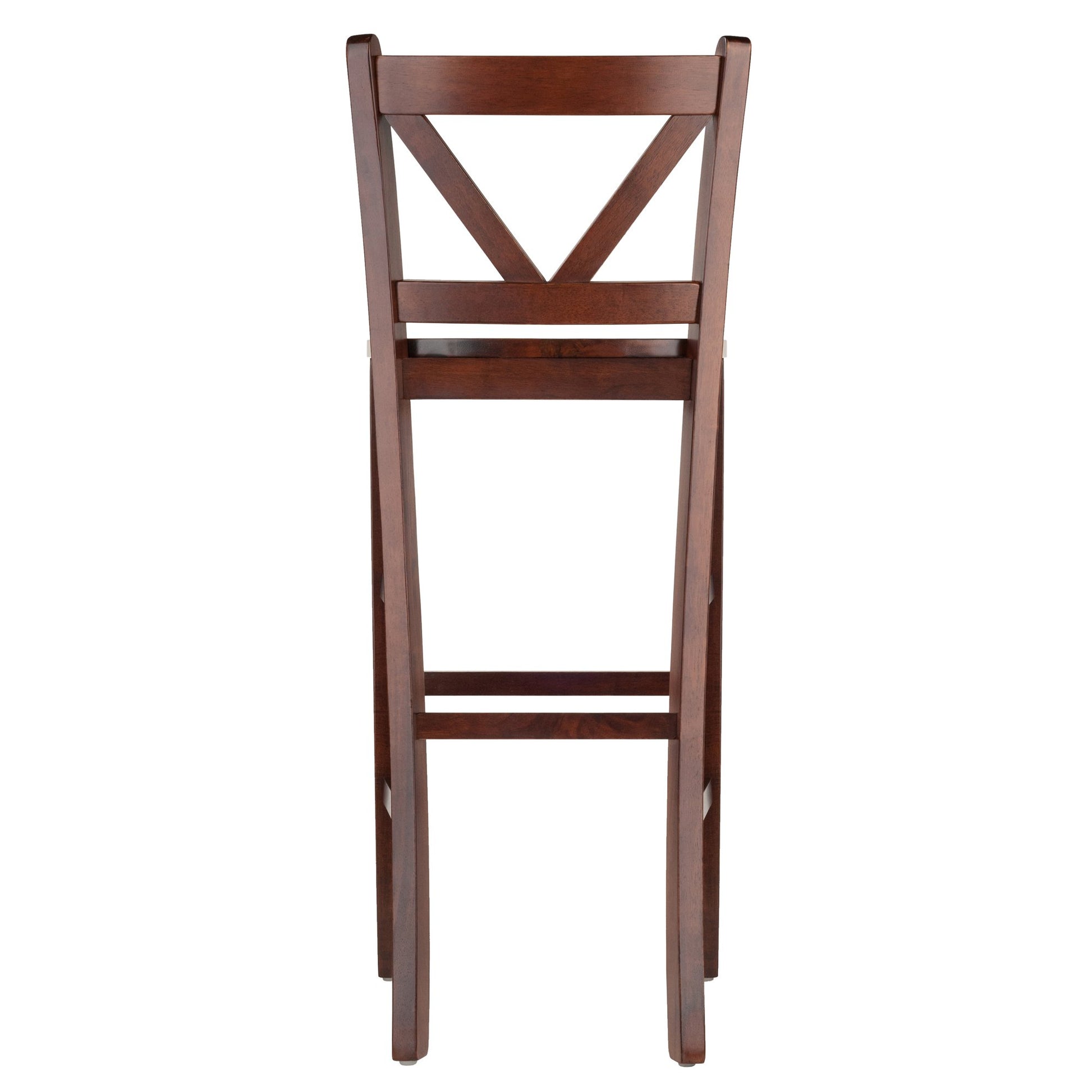 STOOL_SEATING | CasaFoyer  Wood Victor V-Back Bar Stools - Set of 2 | Antique Walnut Finish | Solid Beech Wood | 30 Height | Comfortable Seats | Stable & Stylish | Easy Assembly | casafoyer.myshopify.com