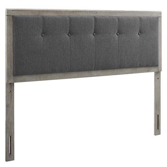 Bed | CasaFoyer Draper Tufted Wood Full Headboard | Mid-Century Design | Wooden Frame | Button Tufted | Complements Any Decor | Billie & Margo Bed Frame Compatible | Dense Foam Padding | Fabric Upholstery | Durable Construction | Customizable | Gray Charcoal | casafoyer.myshopify.com